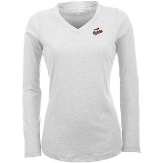 Antigua Baltimore Orioles Womens Flip Long Sleeve V neck T Shirt   Size: Large,
