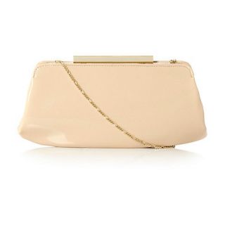 Dune Dune nude patent bayley structured patent metal clasp clutch bag