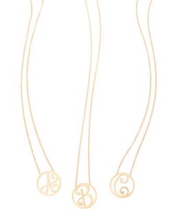 Mini Single Initial Necklace, Yellow Gold, 18   K Kane   F