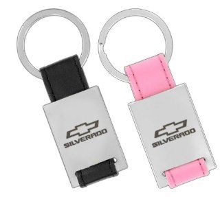 Chevrolet Silverado His and Hers Key Chain Set of 2 (Chrome and Brushed Finished Metal): Automotive