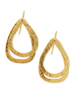 Paris Small 24k Gold Plated Double Teardrop Earrings   Stephanie Kantis   Gold