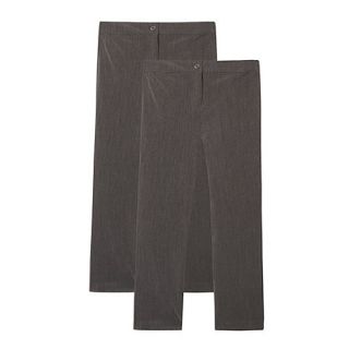 Girls pack of two grey school uniform trousers