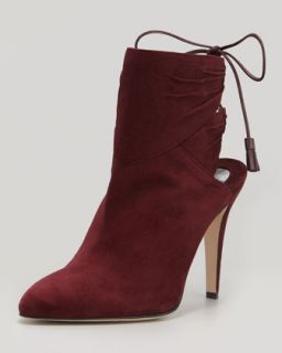 Arron Suede Tie Back Ankle Boot   Brian Atwood   Burgundy (39.5B/9.5B)