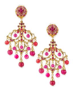 Pink Chandelier Drop Earrings   Jose & Maria Barrera   Pink