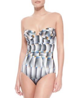 Womens Digital Printed One Piece Bandeau Swimsuit   Suboo   Digital print (10)