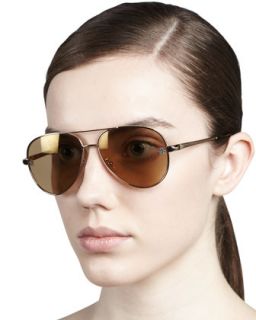 Shiny Aviator Sunglasses, Gold Flash   Givenchy   Gold/Gld flash