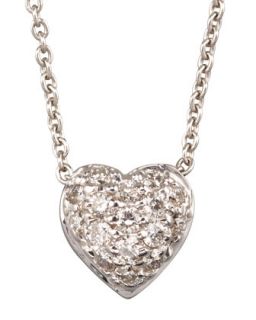 Pave Heart Necklace   Roberto Coin   White gold