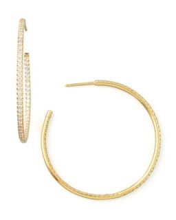 45mm Yellow Gold Diamond Hoop Earrings, 1.4ct   Roberto Coin   Yellow (45mm ,