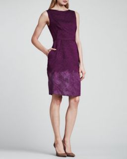 Womens Sleeveless Cloque Dress, Purple   Escada   Open purple (34)