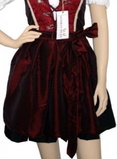 Mini Dirndl Apron Traditional Apron, Colour:Wine Red, Size:50 52: Clothing