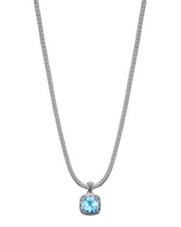 Batu Chain Blue Topaz Pendant Necklace, Small   John Hardy   Blue