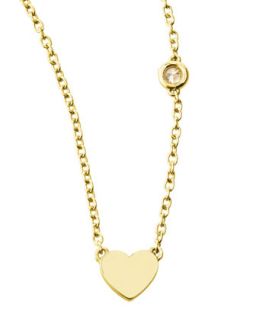 Heart Bezel Diamond Pendant Necklace   SHY by Sydney Evan   Gold