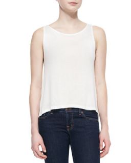 Womens Whitney High Low Tank Top, Ivory   Cusp by Neiman Marcus   Ivory