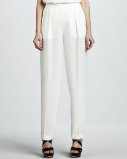 Womens Pervon Pleated Straight Leg Trousers   Theyskens Theory   White