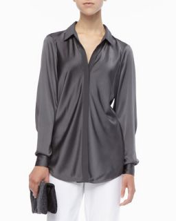 Silk Long Sleeve Shirt, Womens   Eileen Fisher
