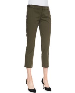 Womens Tab Waist Cropped Trousers   Vince   Hunter green (8)