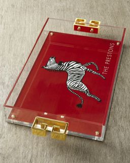 Lucite Tray with Golden Handles   iomoi   Zebra/Stripes