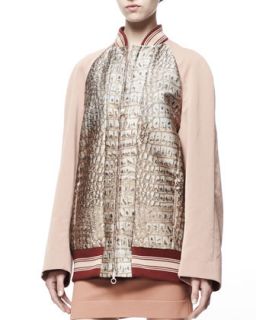 Womens Amelia Croc Jacquard Cady Sleeve Varsity Jacket   Stella McCartney  