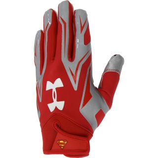 UNDER ARMOUR Mens Alter Ego Superman F4 Football Gloves   Size: L, Red/silver