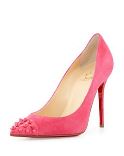 Geo Spike Point Toe Red Sole Pump, Pink   Christian Louboutin   Pink (38.5B/8.