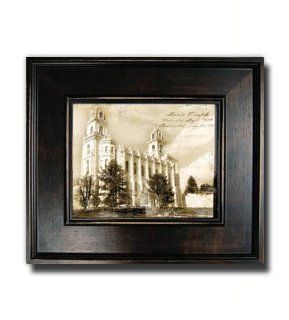 Antiqued Manti Temple Print  Large Black Frame  Perfect Wedding Gift, Christmas, Anniversary, Birthday, and House Warming Gift  Incourage Celestial Marriage  Mormon Temple  Home Decor  Framed Art  Help Children to Understand the Importance of the Temple  G