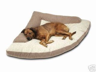 Corner Dog Bed with Bolster XXL 44" x 64" x 44" Khaki : Pet Beds : Pet Supplies