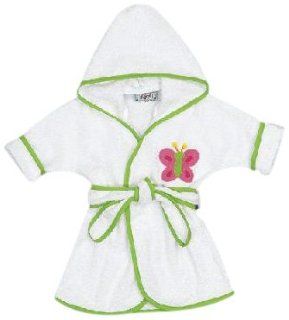 Mullins Square Child's White Terry Hot Pink Butterfly appliqued Robe size 5 6 : Infant And Toddler Robes : Baby