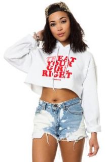 Dimepiece LA Women's Treat Your Girl Right Hoody Medium White: Clothing