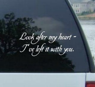 8" LOOK AFTER MY HEART I'VE LEFT IT WITH YOU   Twilight   Edward Cullen Vinyl Decal Sticker Automotive