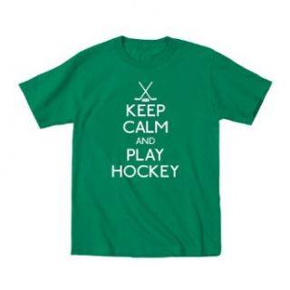Keep Calm Play Hockey Funny Toddler T Shirt: Clothing