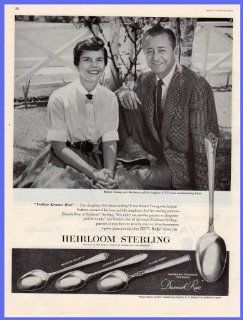 1957 Robert Young (Father knows best) for Heirloom Sterling Original Print Ad Advertising  