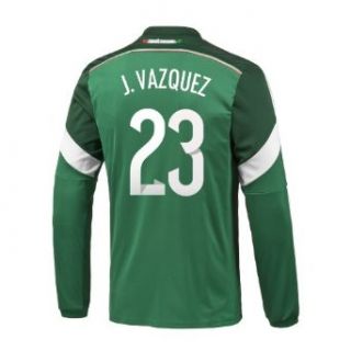 Adidas J. VAZQUEZ #23 Mexico Home Jersey World Cup 2014 (Long Sleeve): Sports & Outdoors