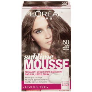 L'Oreal Paris Sublime Mousse by Healthy Look Hair Color, 50 Pure Medium Brown : Hair Color Refreshers : Beauty