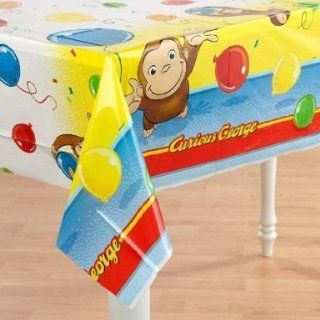Toy / Game Famous Curious George 54in X 84in Plastic Tablecover (84 X 0.1 X 54 Inches)   Makes Cleaning Up Easy: Toys & Games