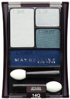 Maybelline New York Expert Wear Eyeshadow Quads, 14q Sapphire Smokes Stylish Smokes, 0.17 Ounce : Eye Shadows : Beauty