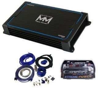 Package Autotek M4000.1d 4000 Watt Mean Machine Series Mono Channel Class D Car Amplifier + Cadence Wk41 Complete Wiring Kit + Cadence Fxc2d 2 Farad/12 Volt Digital Power Capacitor  Vehicle Mono Subwoofer Amplifiers 