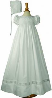 Baby Girls White Sateen Lace Bonnet Slip Christening Dress Set 3M 12M: Little Things Mean A Lot: Clothing
