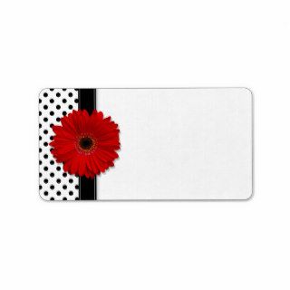 Red Gerbera Daisy Wedding Blank Address Labels