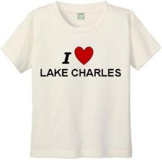I LOVE LAKE CHARLES   BigBoyMusic Youth Designs   White T shirt: Clothing
