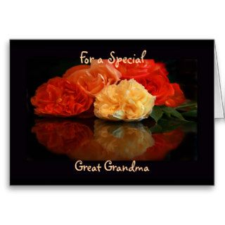 Happy Birthday, Great Grandma, Roses on mirror Greeting Card