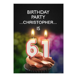 Add a name, 61st Birthday party Invitation