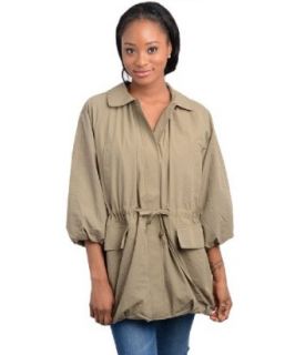 2LUV Women's Safari Drawstring Parka Olive S(CM0045) at  Womens Clothing store: Blazers And Sports Jackets