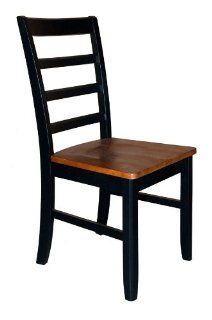 Parfait Chair w Wood Seat in Black & Cherry Finish   Set of 2   Dining Chairs