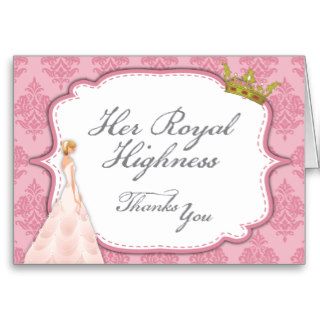 Princess Thank You Note Greeting Cards