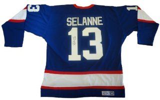 Teemu Selanne Autographed Winnipeg Jets Black Jersey W/PROOF, Picture of Teemu Signing For Us, Anaheim Ducks, Might Ducks Of Anaheim, Winnipeg Jets, San Jose Sharks, Colorado Avalanche, Team Finland, Stanley Cup Champion, 600 Goals at 's Sports Collect