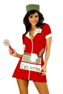 Pizza Girl Sexy Adult Costume  3X/4X: Clothing