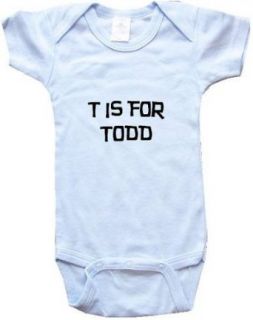T IS FOR TODD / Hurry Up   Name series   White or Blue Onesie / Baby T shirt: Clothing