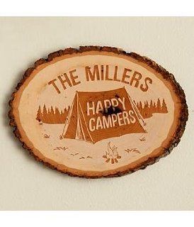 Personalized Pine Wood Log Sign   Happy Campers   Decorative Signs