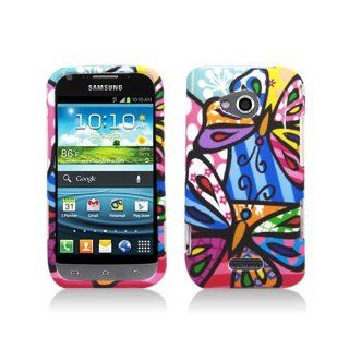 Pink Blue Butterfly Hard Cover Case for Samsung Galaxy Victory 4G LTE SPH L300: Cell Phones & Accessories