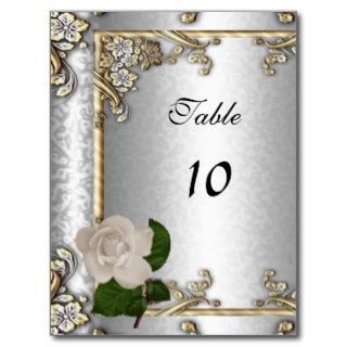 Table Number Card Wedding Gold Silver 2 Postcard